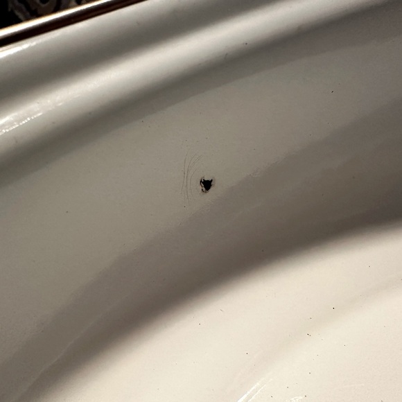 Vintage Lincoware Floral Enameled Pot Casserole Server Dutch Oven Brass Handles - Picture 8 of 8